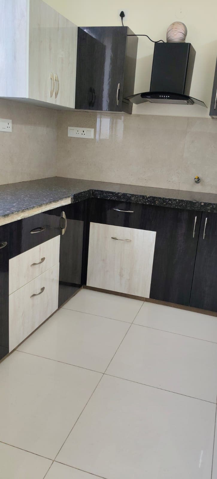 Kitchen cabinets and tile floor cleaned